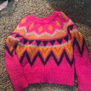 Cat & Jack Pink and Yellow Patterned Sweater